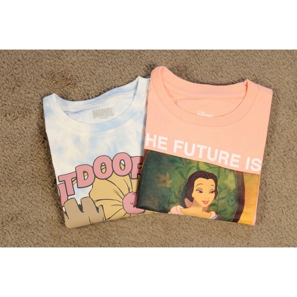 Disney Princess & Marvel Guardians Groot Girls Tee Bundle 2 Shirts (M 7/8) NWOT - Picture 2 of 12